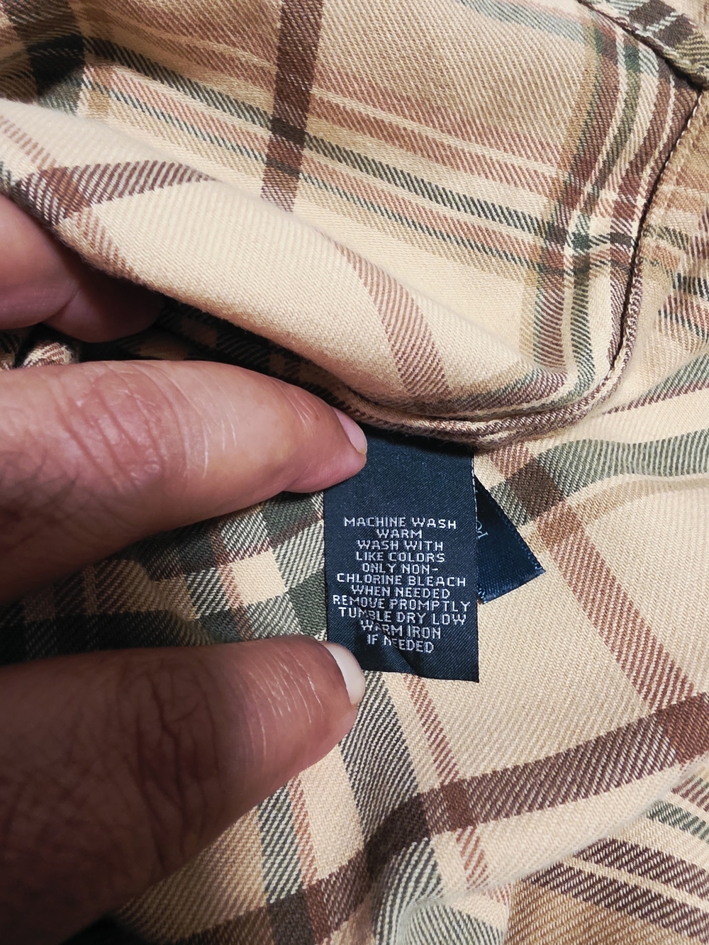 Ralph Lauren Plaid Button-Down in Beige, Olive & Brown - Picture 6 of 7